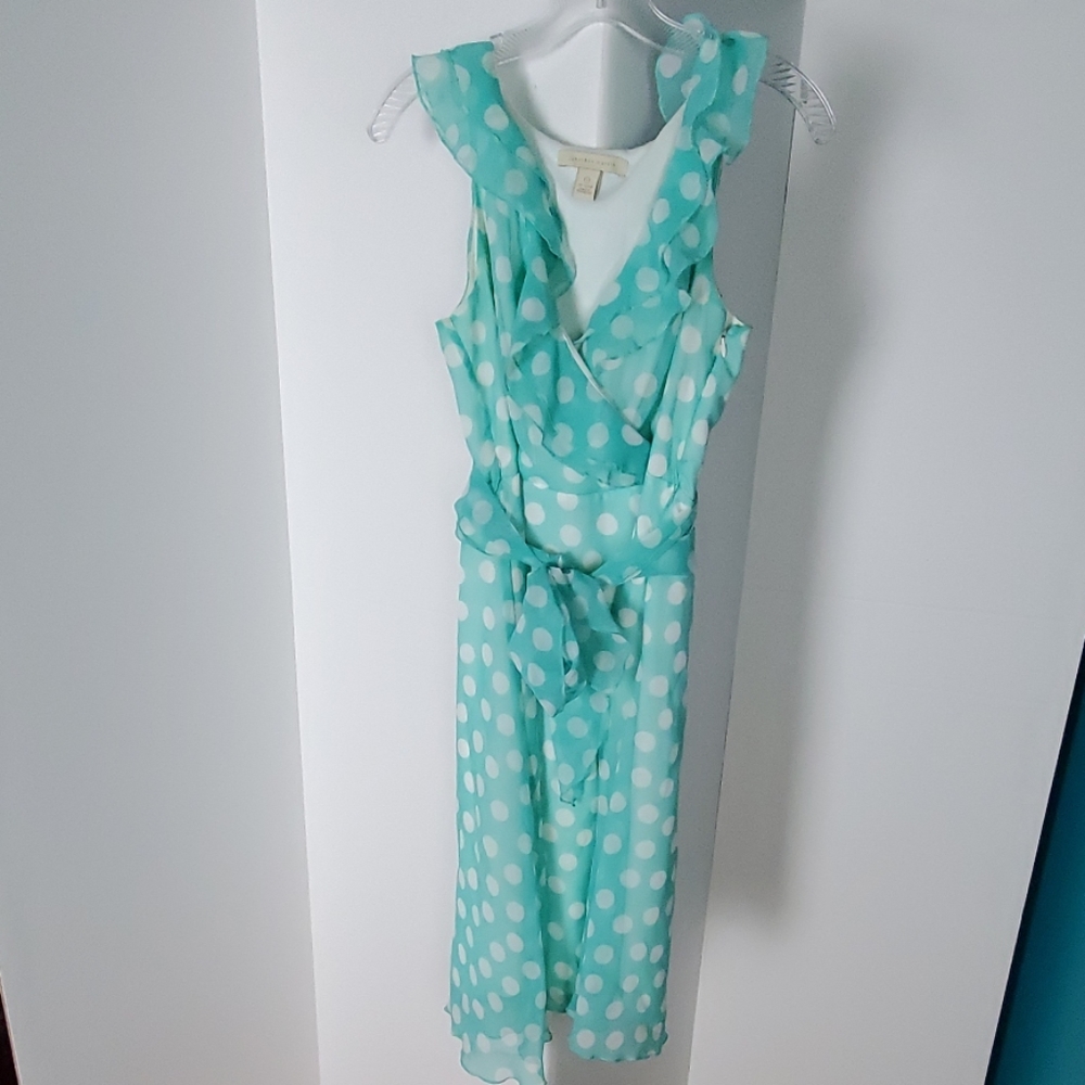 Vintage Style Polka Dot Aqua Cocktail Dress